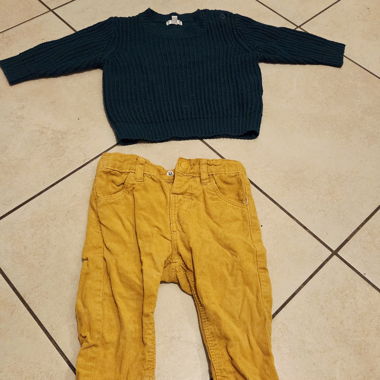 Set of 1 Baby Pants and 1 Sweater 68 cm