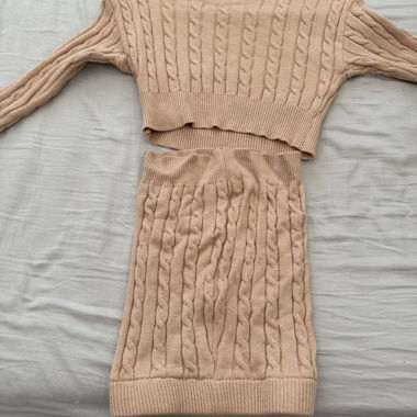 Beige Knit Co-ord Set