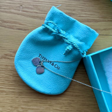Tiffany & Co. double heart necklace silver