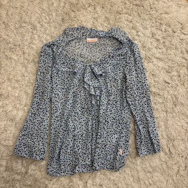 Florale blaue Bluse