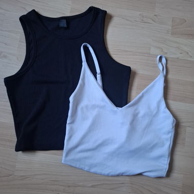 Ribbed crop tops 2-pack XS