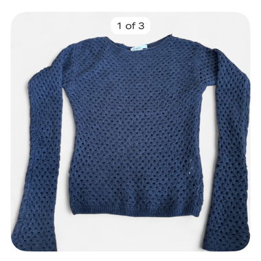 Blue open-knit sweater