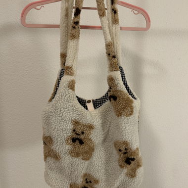 Y2K Teddy Bear beach bag fluffy