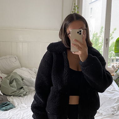 black winter jacket