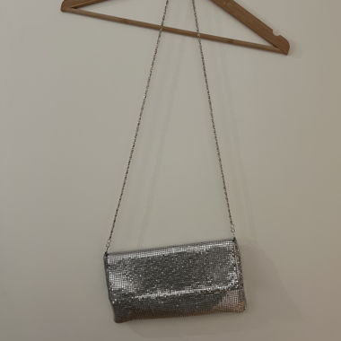 silberne Tasche