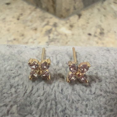 Golden Flower Stud Earrings Size M