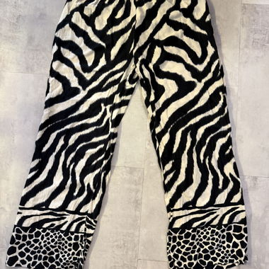 Pantalon en viscose à imprimé animal