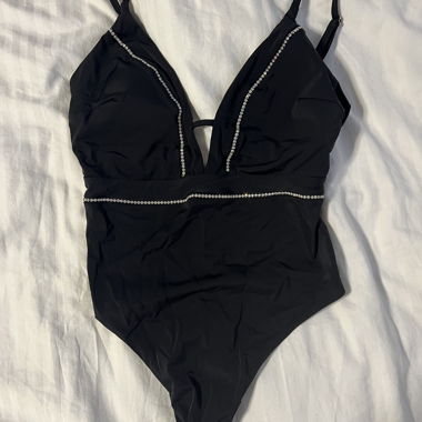 Maillot de bain noir avec strass