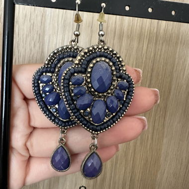 Boucles d'oreilles bleues 