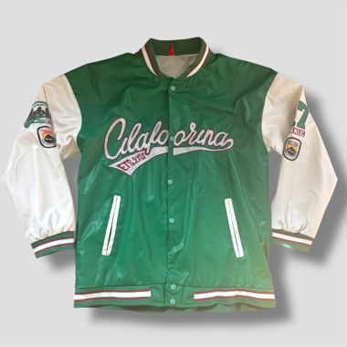 Cilaforina vintage green and white college jacket