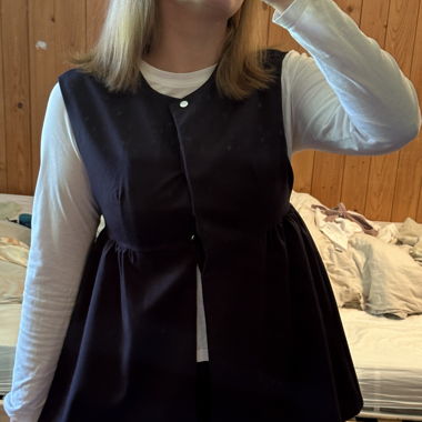 Navy apron peplum west
