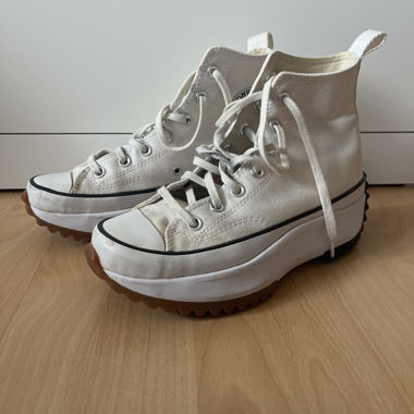 White high-top sneakers