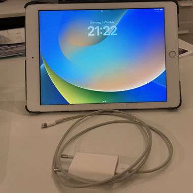Ipad 5. Generation mit Hülle und Ladekabel