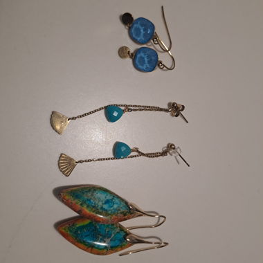 Set Orecchini con pietre blu