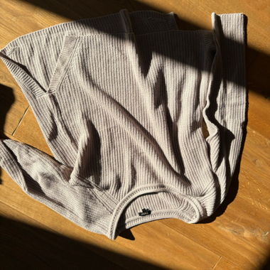 Beige Ribbed Sweater