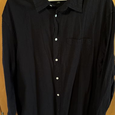 Camicia H&M in seersucker blu scuro in XL