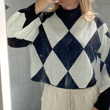 Karierter Pullover