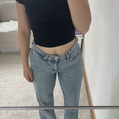 vero moda blue jeans, gr 38, bequem