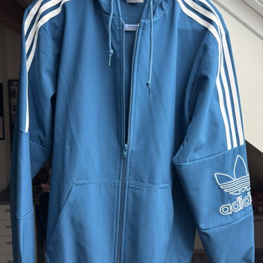 Adidas Originals blu felpa con zip taglia M