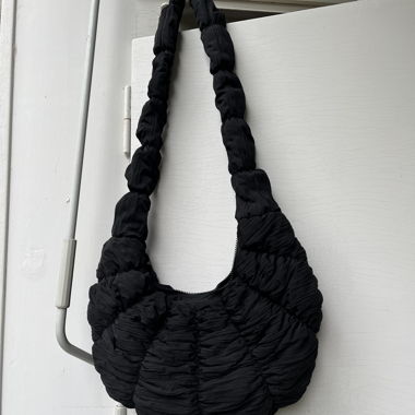COS Black Ripple Puffer Bag