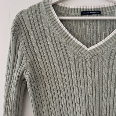 Light Green V-Neck Sweater
