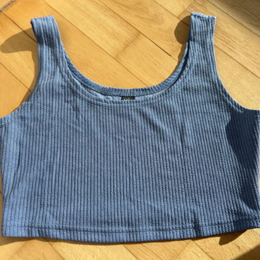 Ribbed Crop Top in Blue