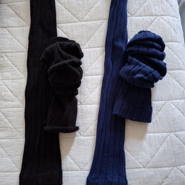 Lot de 2 guetres en maille côtelée