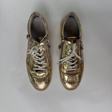 Gold lace-up sneakers