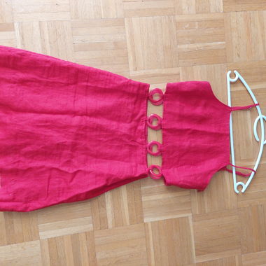 100% Linen Retro Pop Trapeze Dress