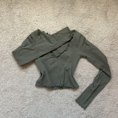 langärmelig grün Top/ long sleeve green Top