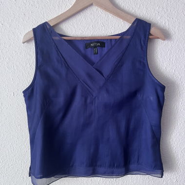 1990 Vintage Blue Sleeveless Top Lined