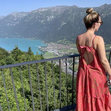 Robe maxi rose à motifs