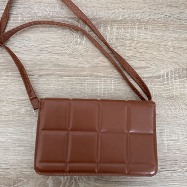 Brown Quilted Crossbody Bag