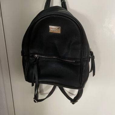 David Jones Schwarzer Rucksack aus Kunstleder