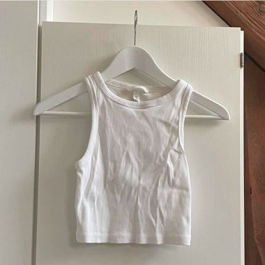 Crop-Top weiss ärmellos