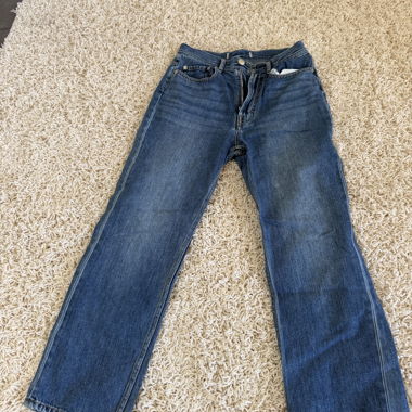 Blue Straight-Leg Jeans
