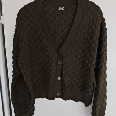 ONLY braune Strick-Cardigan mit Struktur