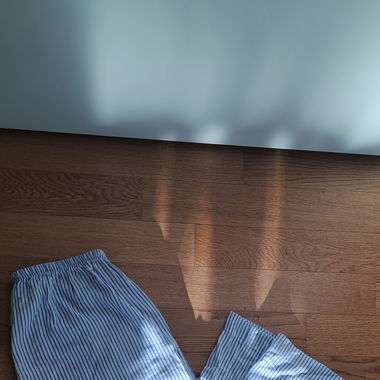 Blau leinhose