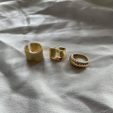 Lot de 3 bagues dorées
