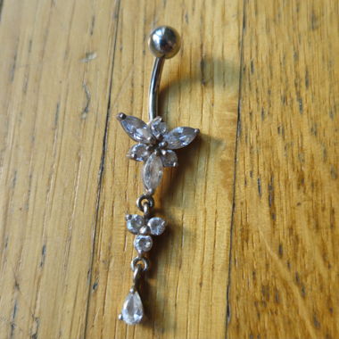 Silver 925 Flower Navel Piercing