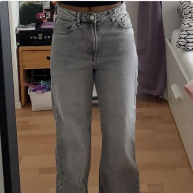 Jean gris taille haute