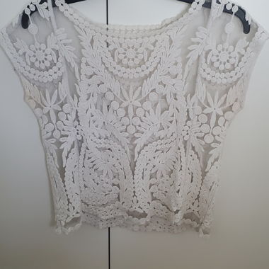 Top en dentelle blanc S M