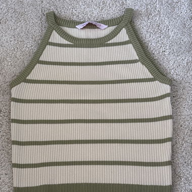 Striped Knit Top in Khaki
