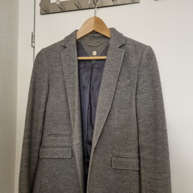 Klassischer Wollblazer in grau