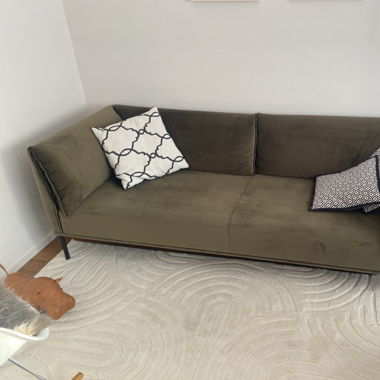 2er Designer Sofa in edlem velvet grün / Pfister