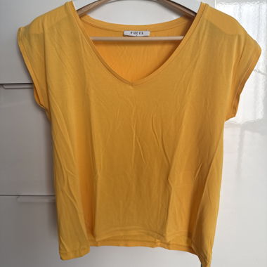 Pieces Yellow Women's T-Shirt