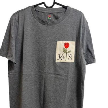 Stylisches Herren T-Shirt mit Rosen-Stickerei Gr.L