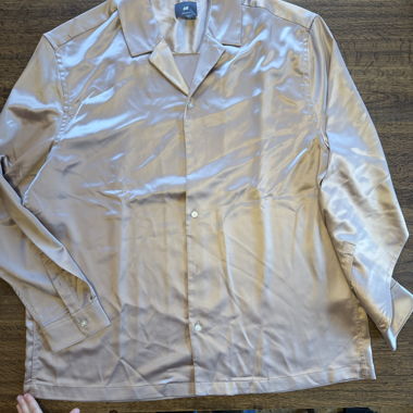 H&M Satinhemd beige XL