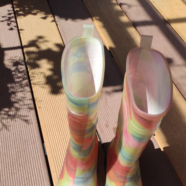 Gummistiefel mit Blumenmuster 