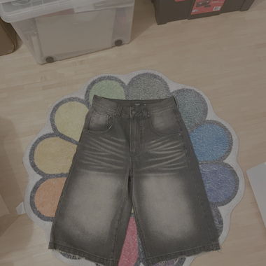 Washed Black Colossus Jorts W26 - Jaded London